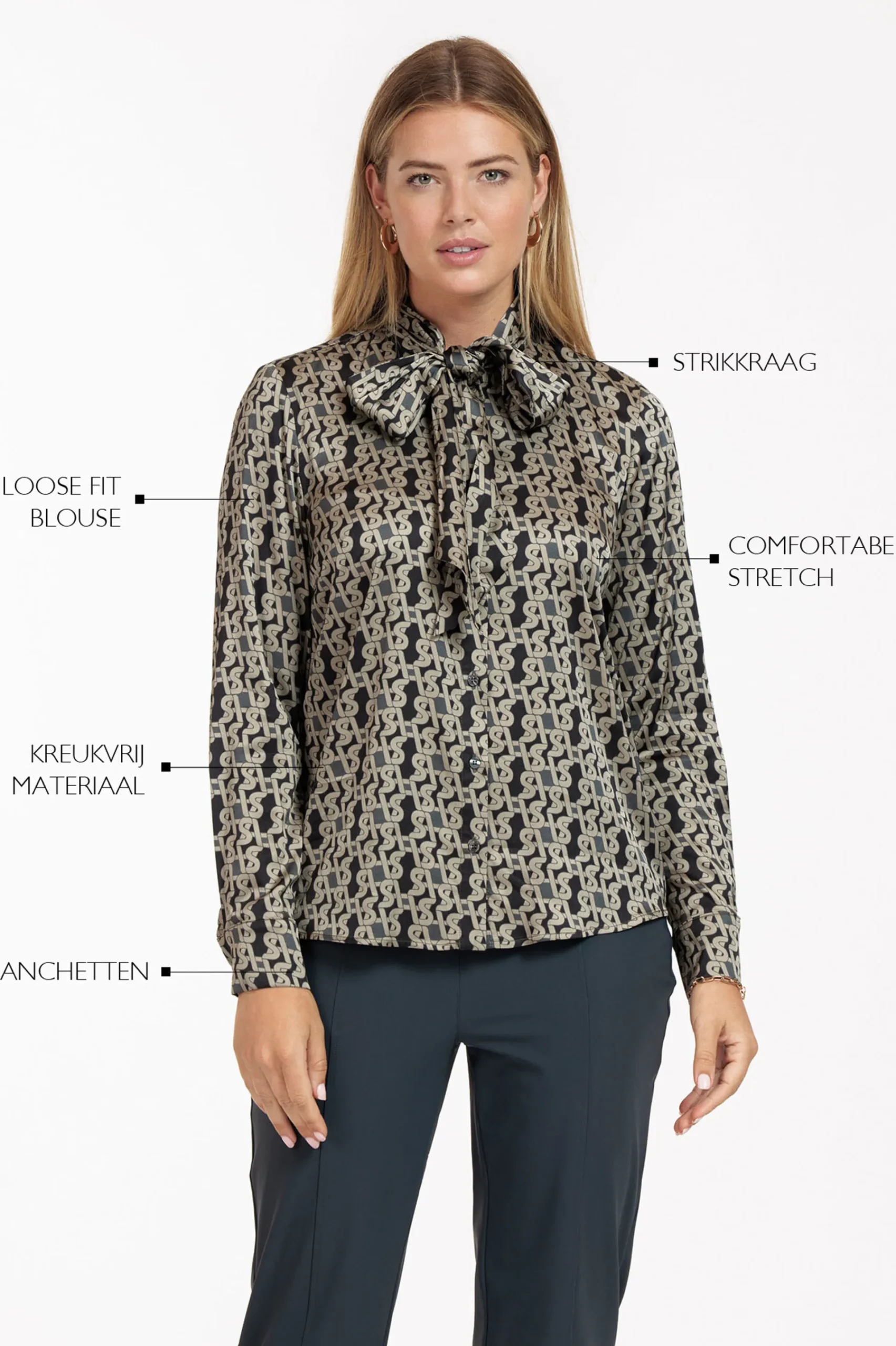 Studio Anneloes Bobby bow signature blouse -