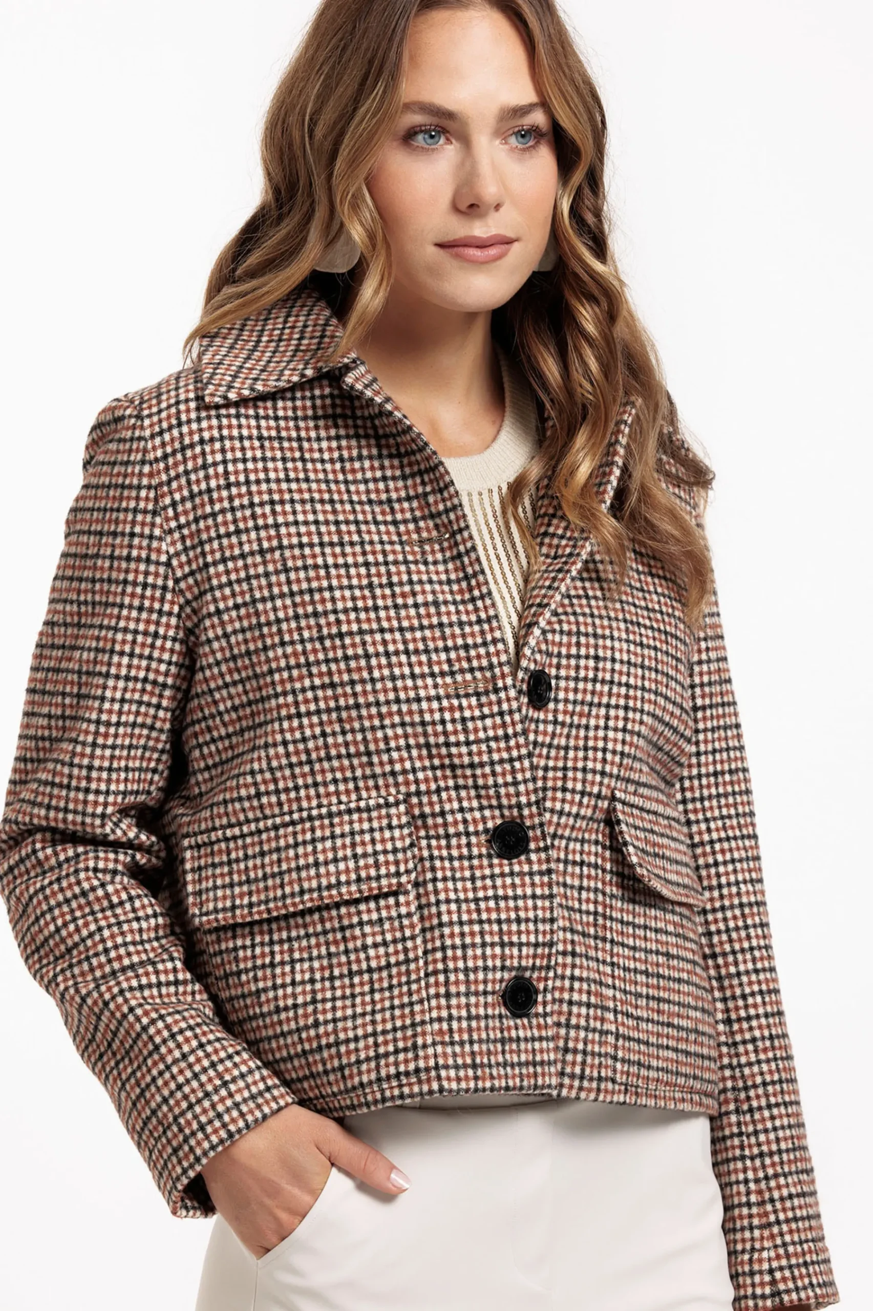 Studio Anneloes Caddy brushed check coat -