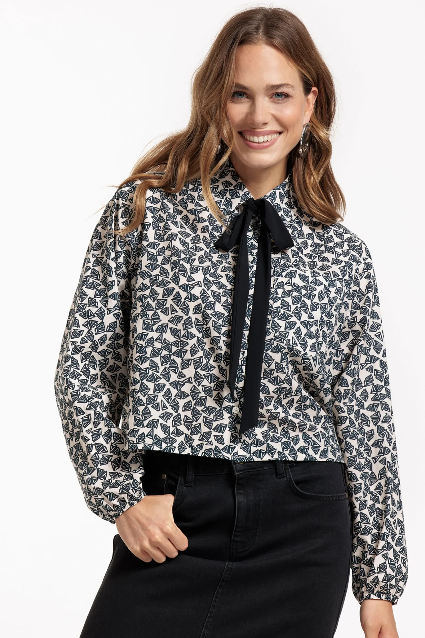 Studio Anneloes Dottie poplin triangle blouse -