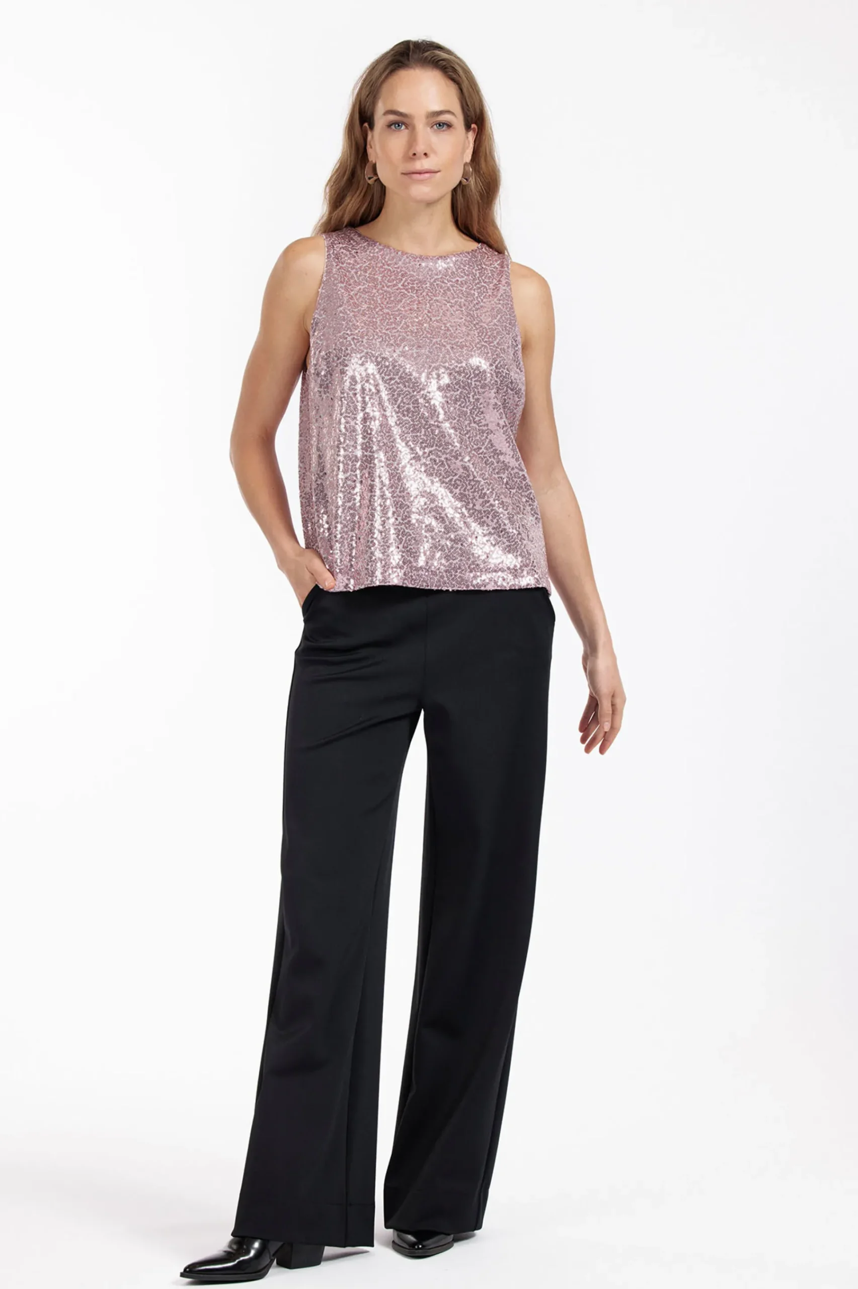 Studio Anneloes Ebony paillet top -
