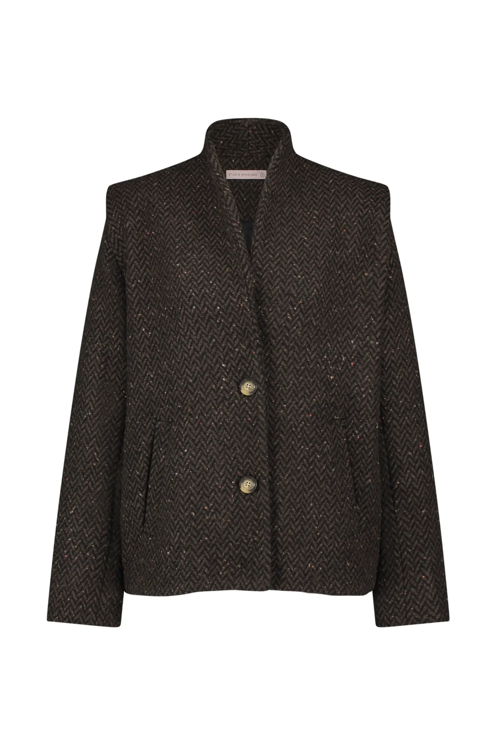 Studio Anneloes Estella wool herringbone coat -