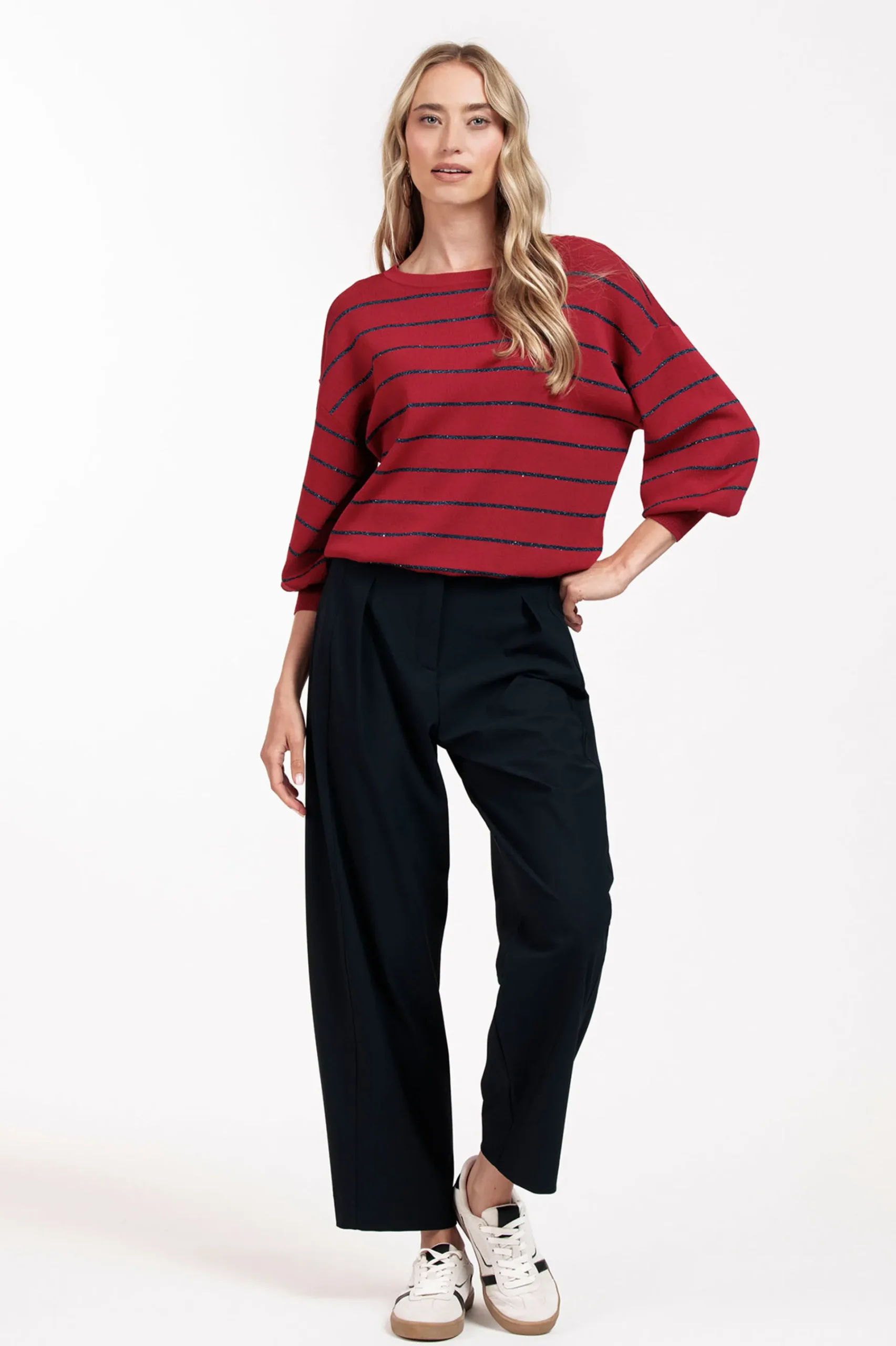 Studio Anneloes Farah stripe lurex pullover -