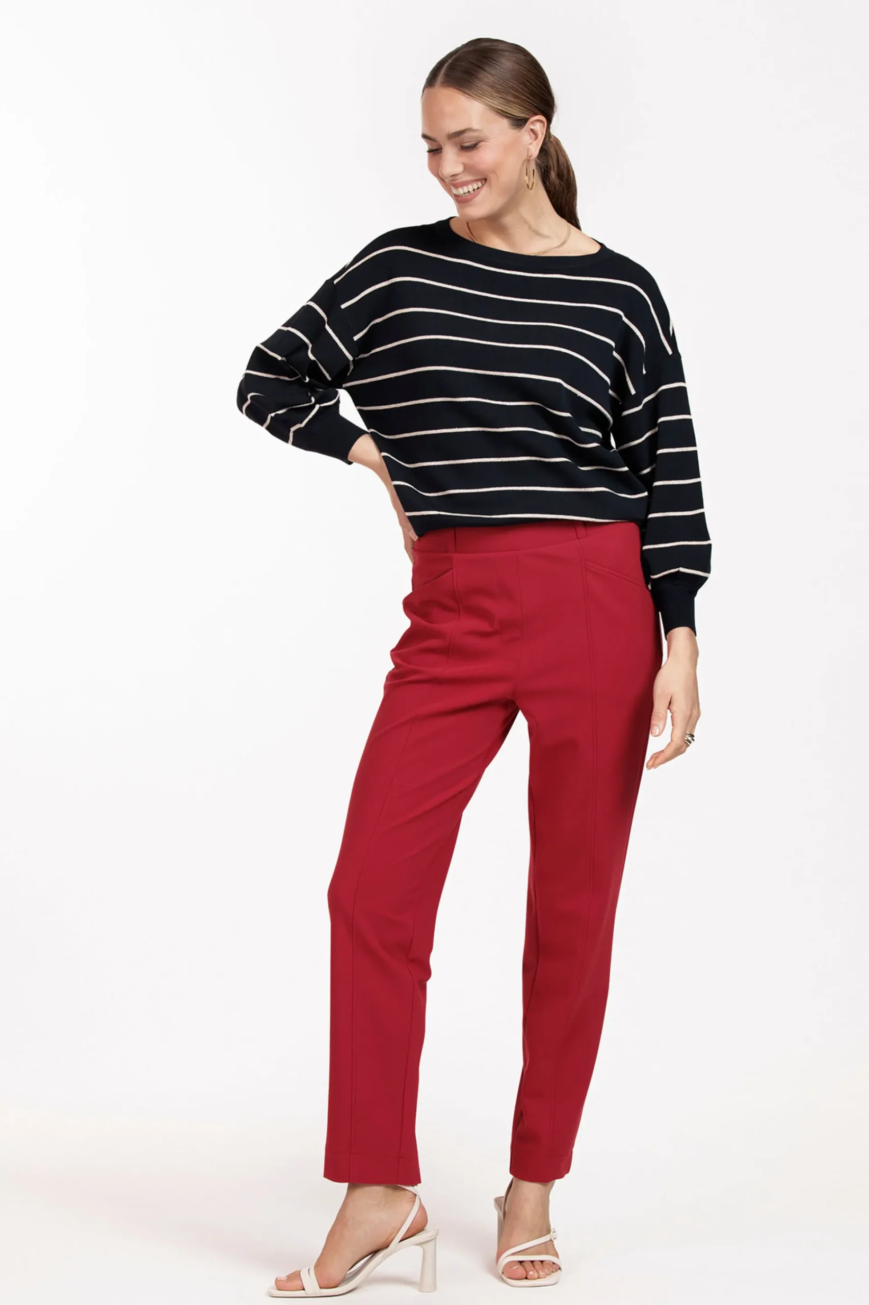 Studio Anneloes Farah stripe lurex pullover -
