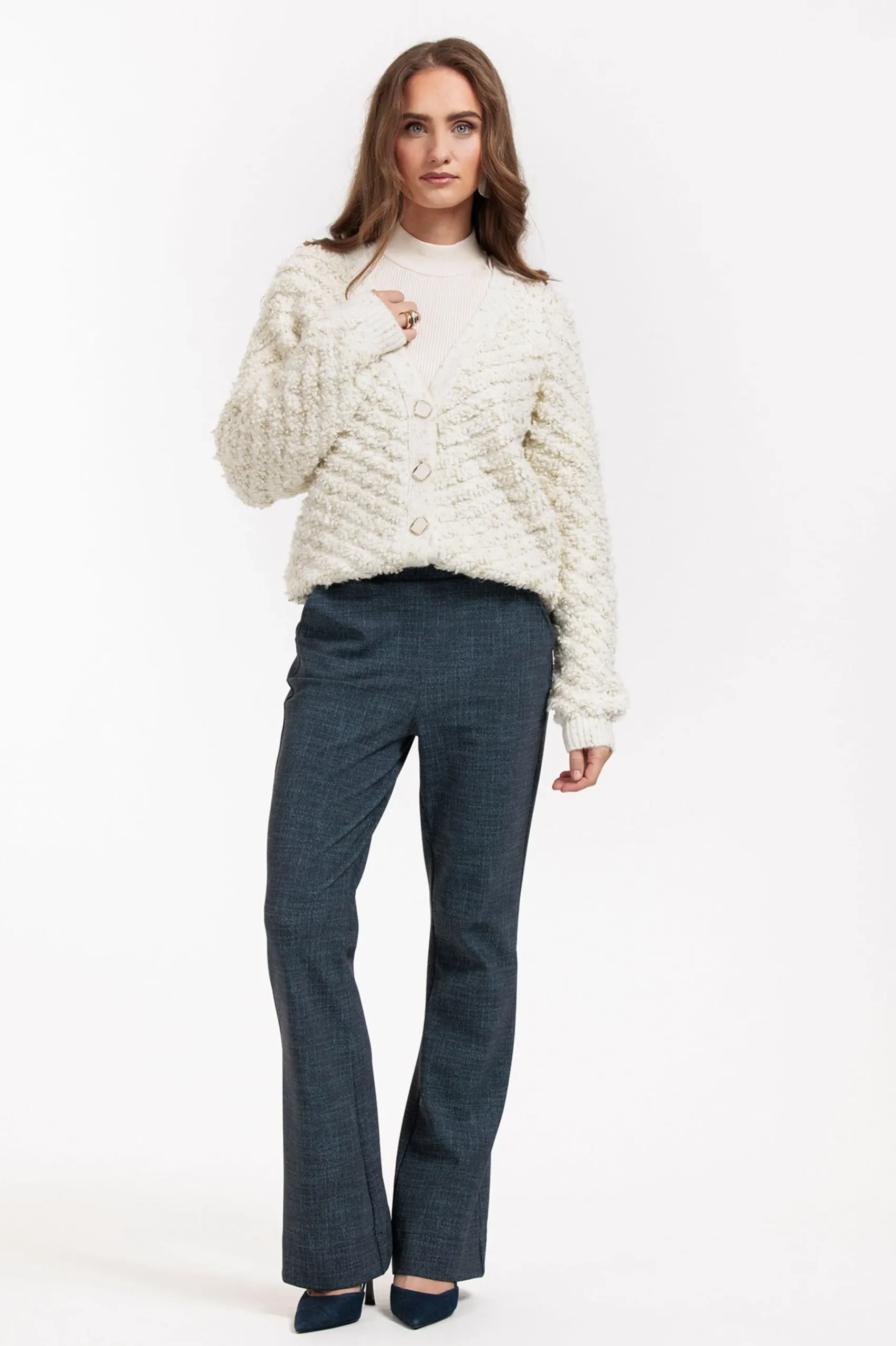 Studio Anneloes Flair bnd dnm tweed trousers -