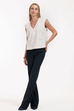 Studio Anneloes Flair LONG bonded rib trousers -