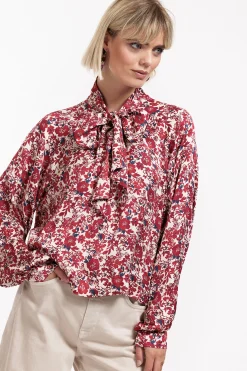 Studio Anneloes Frances flower satin blouse -