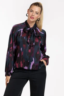 Studio Anneloes Frances satin leopard blouse -