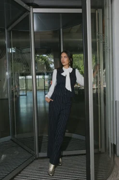 Studio Anneloes Holly gold pinstripe trousers -