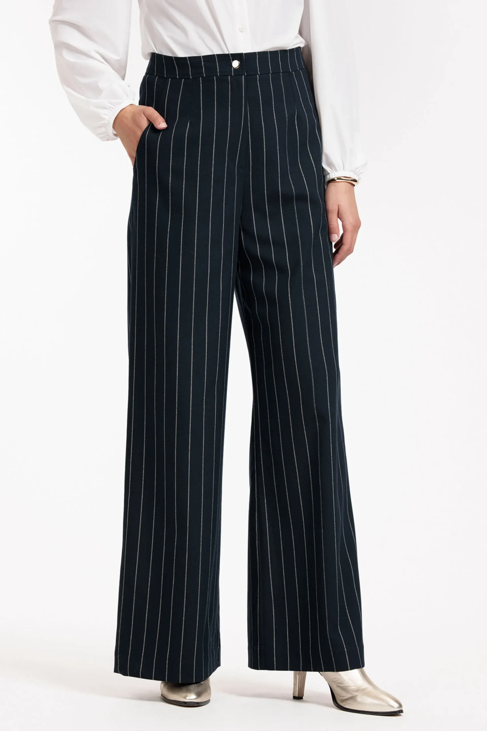 Studio Anneloes Holly gold pinstripe trousers -