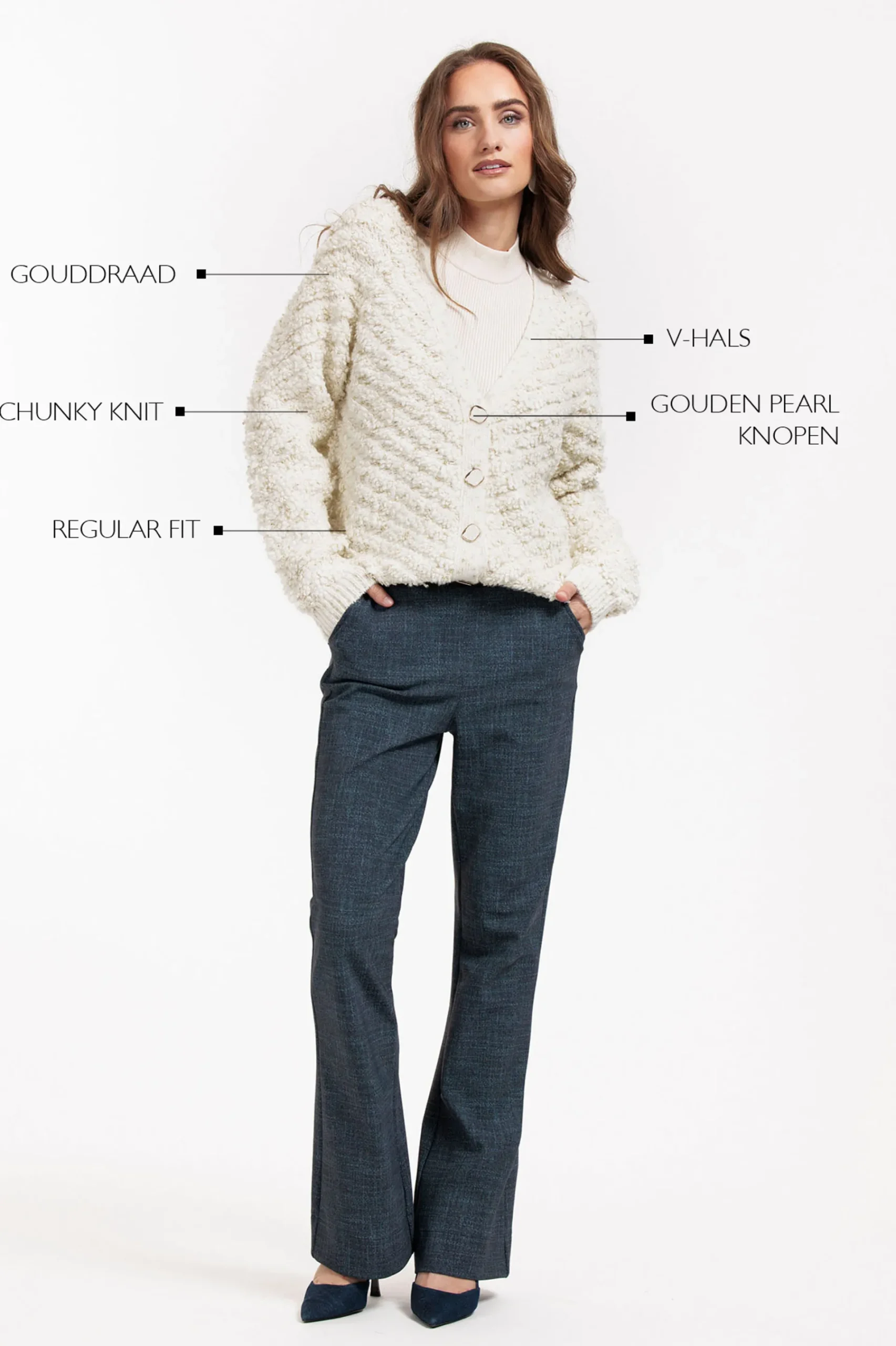 Studio Anneloes Iris chunky glitter cardigan -