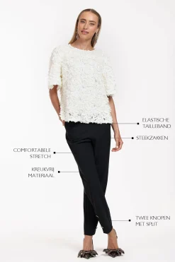Studio Anneloes Ivory button trousers -