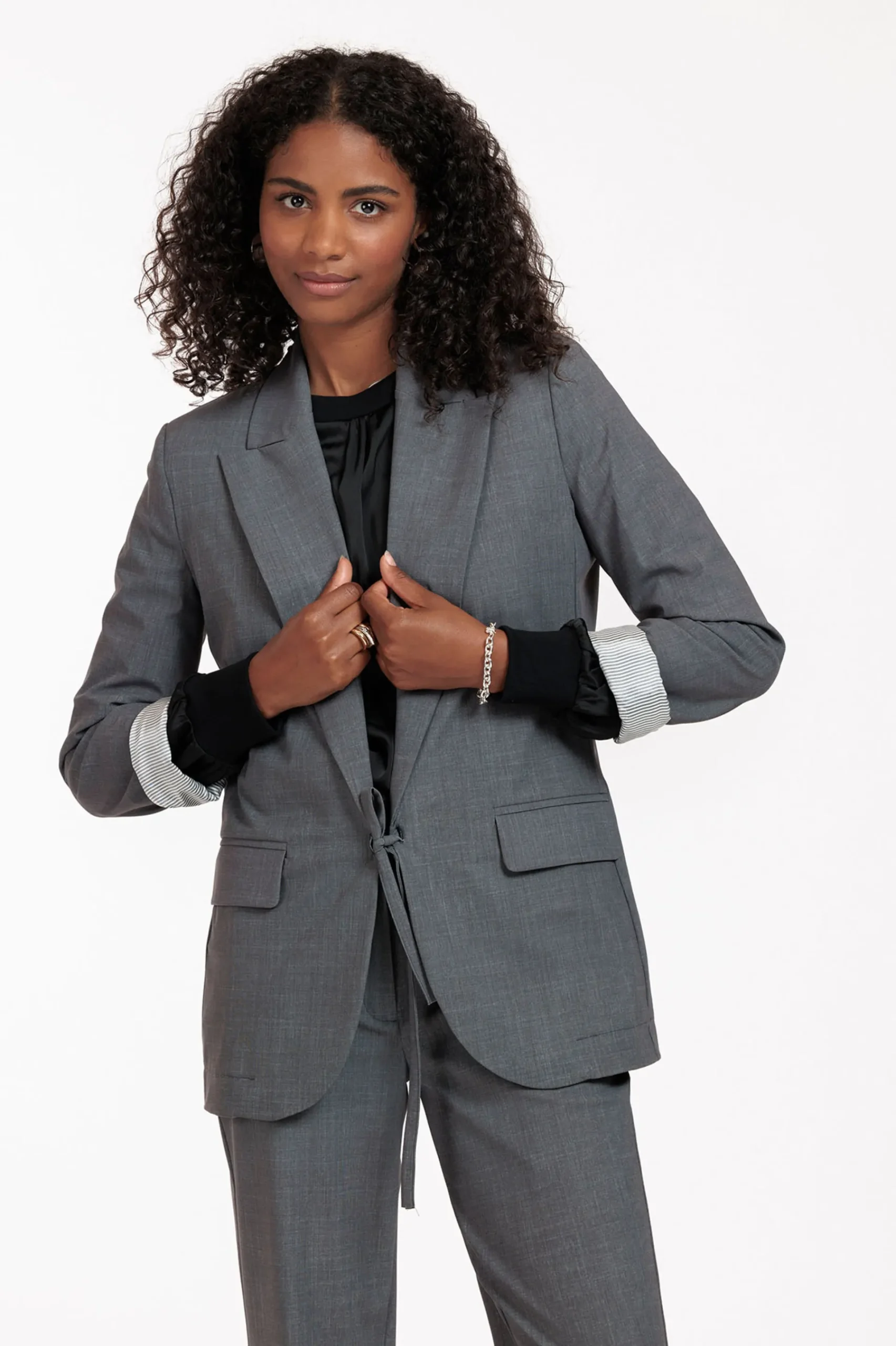 Studio Anneloes Jeni grey melee blazer -