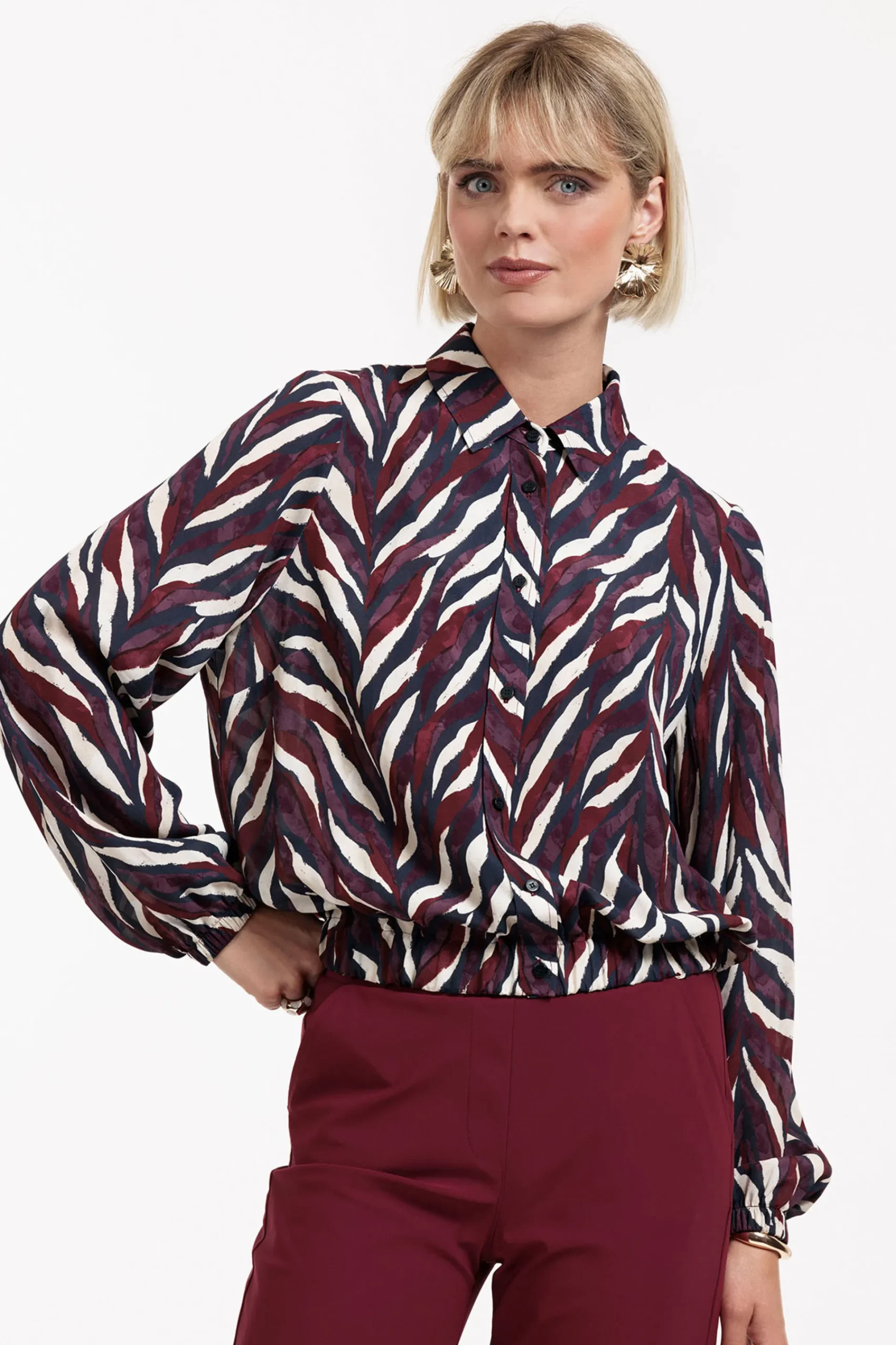 Studio Anneloes Jonny leaves crepe blouse -