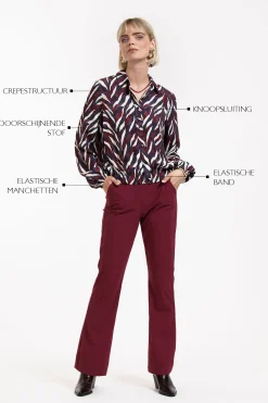 Studio Anneloes Jonny leaves crepe blouse -