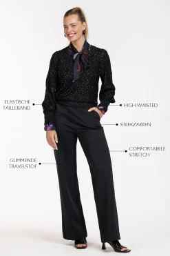 Studio Anneloes Lexie shiny bonded trousers -