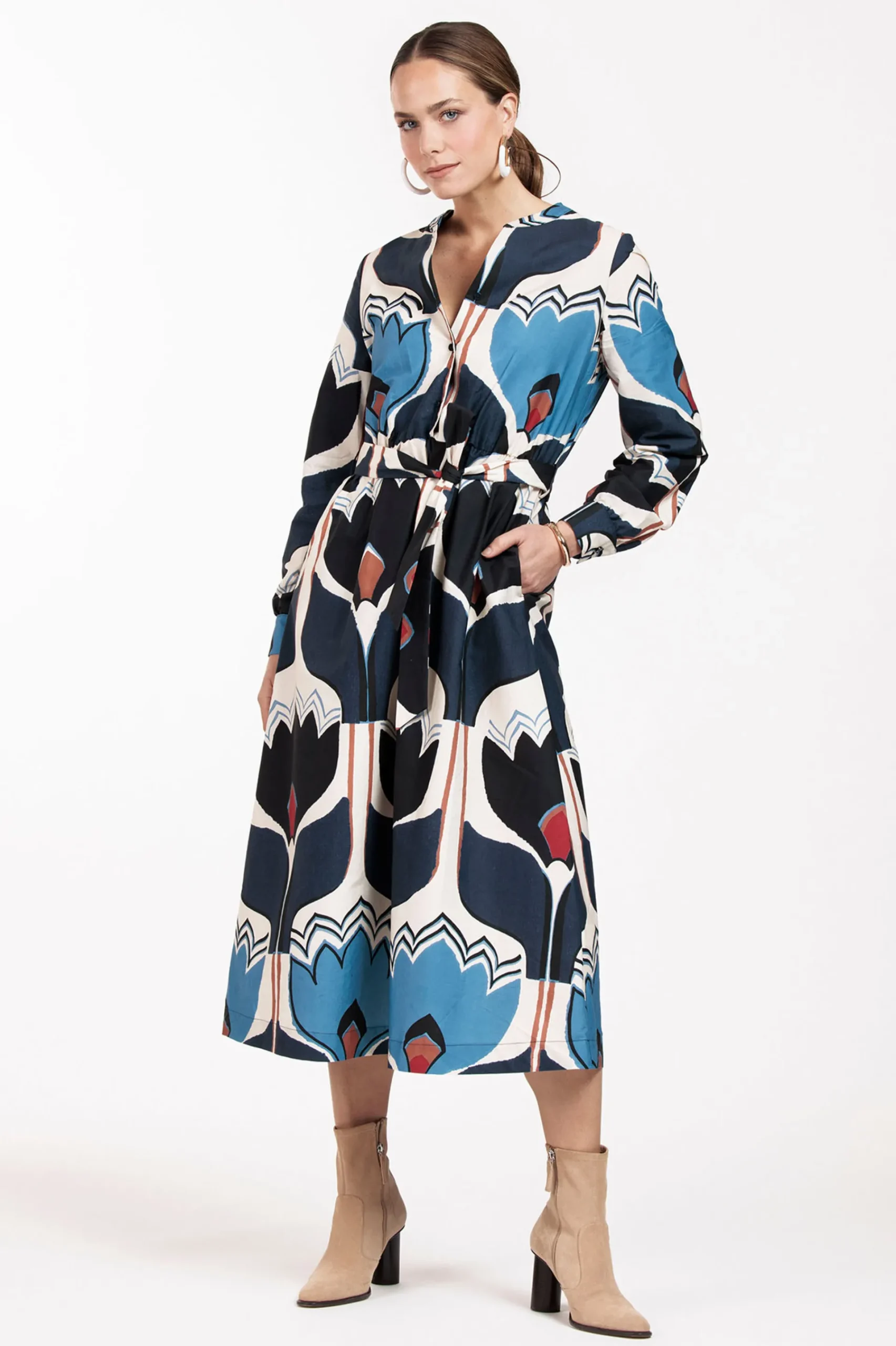 Studio Anneloes Marin tulip poplin dress -