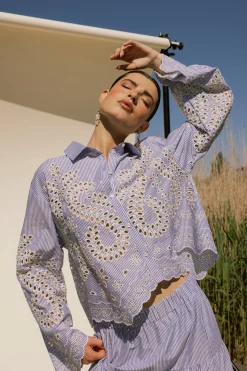 Studio Anneloes Midge border embroidery blouse -