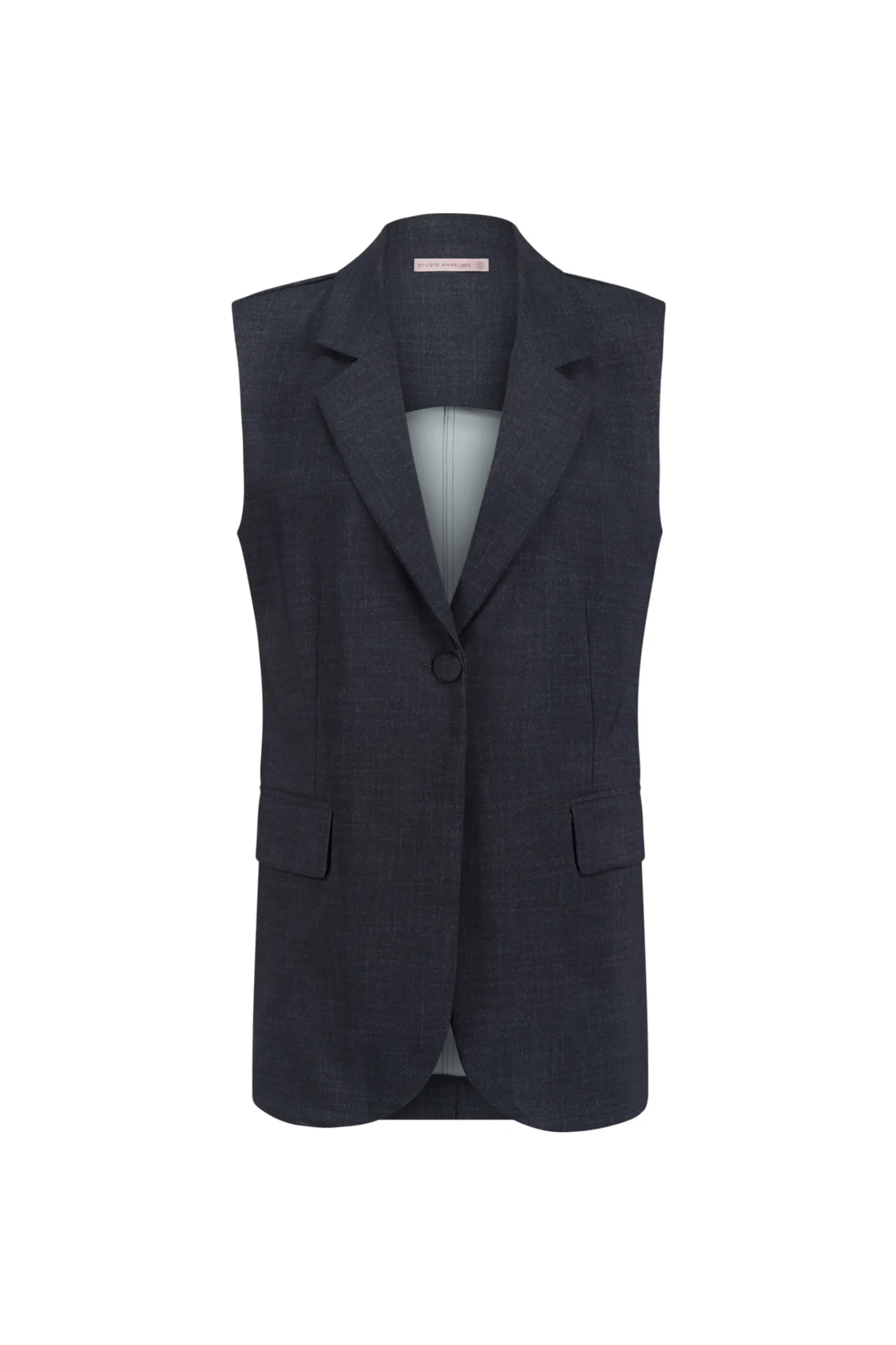 Studio Anneloes Minte bnd dnm tweed gilet -