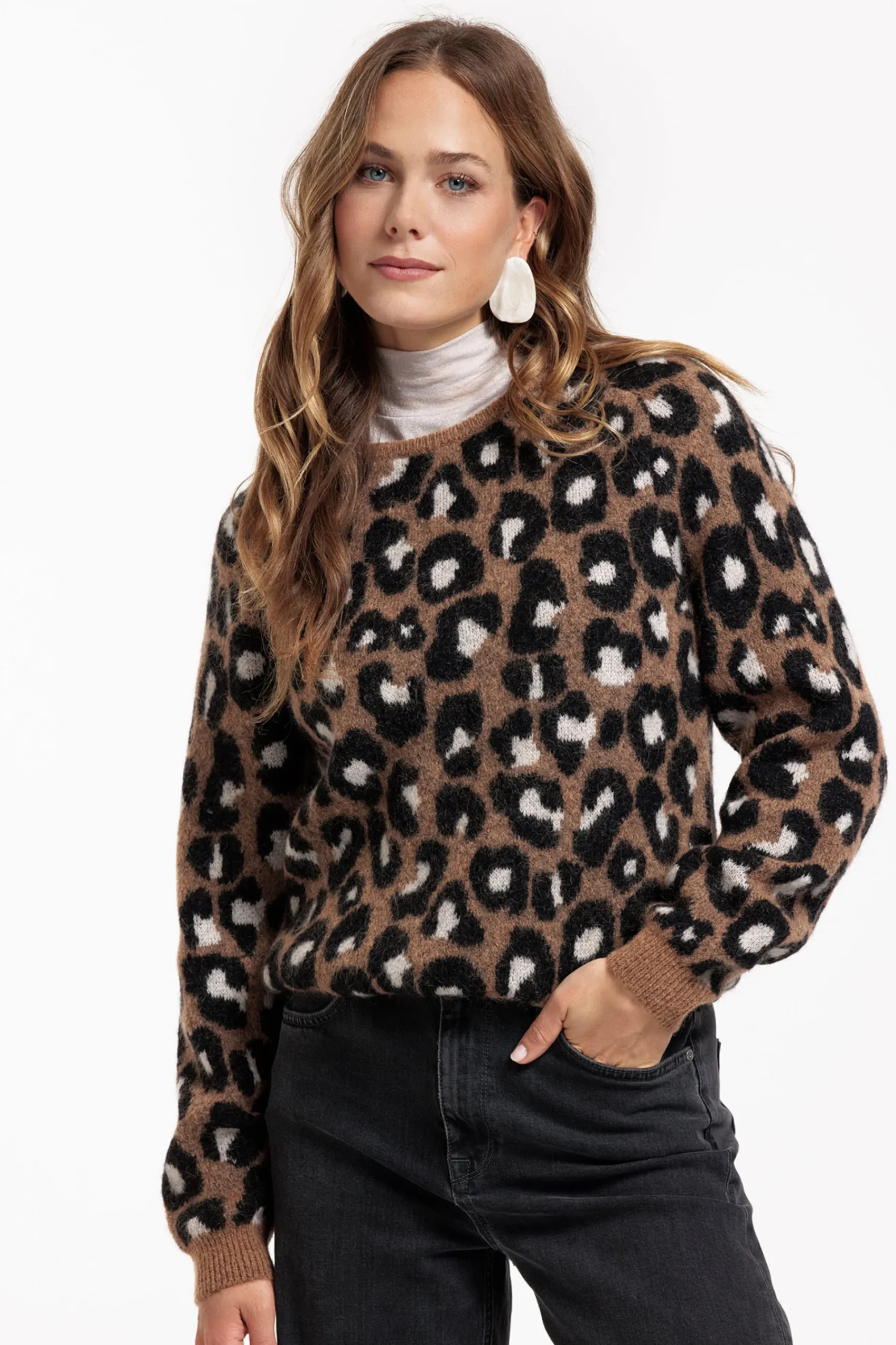 Studio Anneloes Nino mohair leopard pullover -