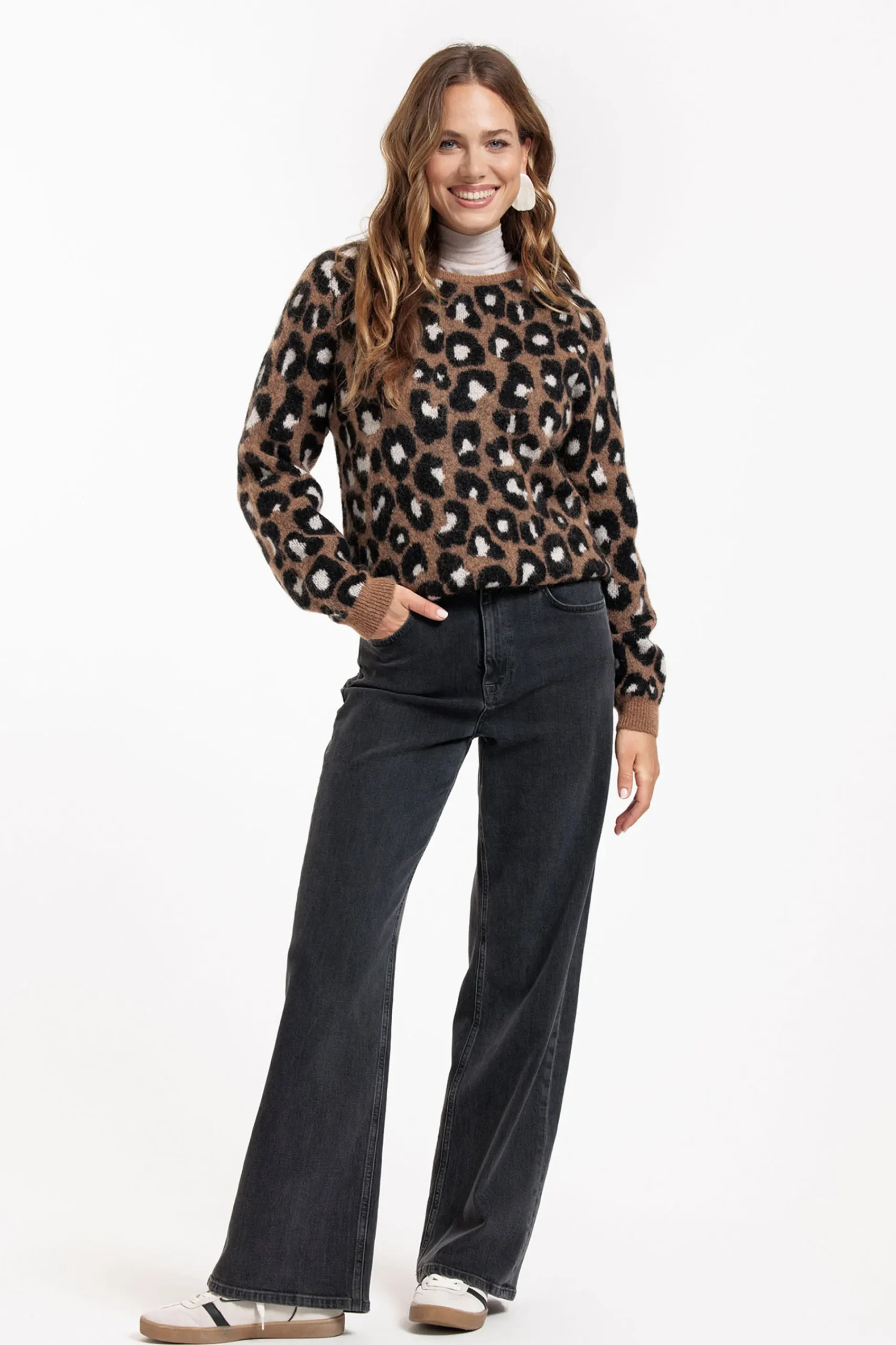 Studio Anneloes Nino mohair leopard pullover -