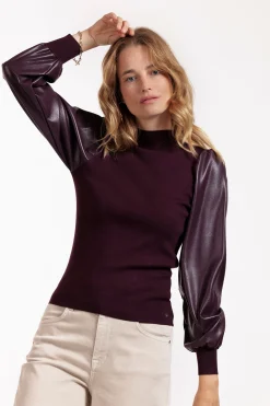 Studio Anneloes Noortje faux leather pullover -