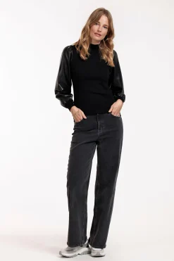 Studio Anneloes Noortje faux leather pullover -