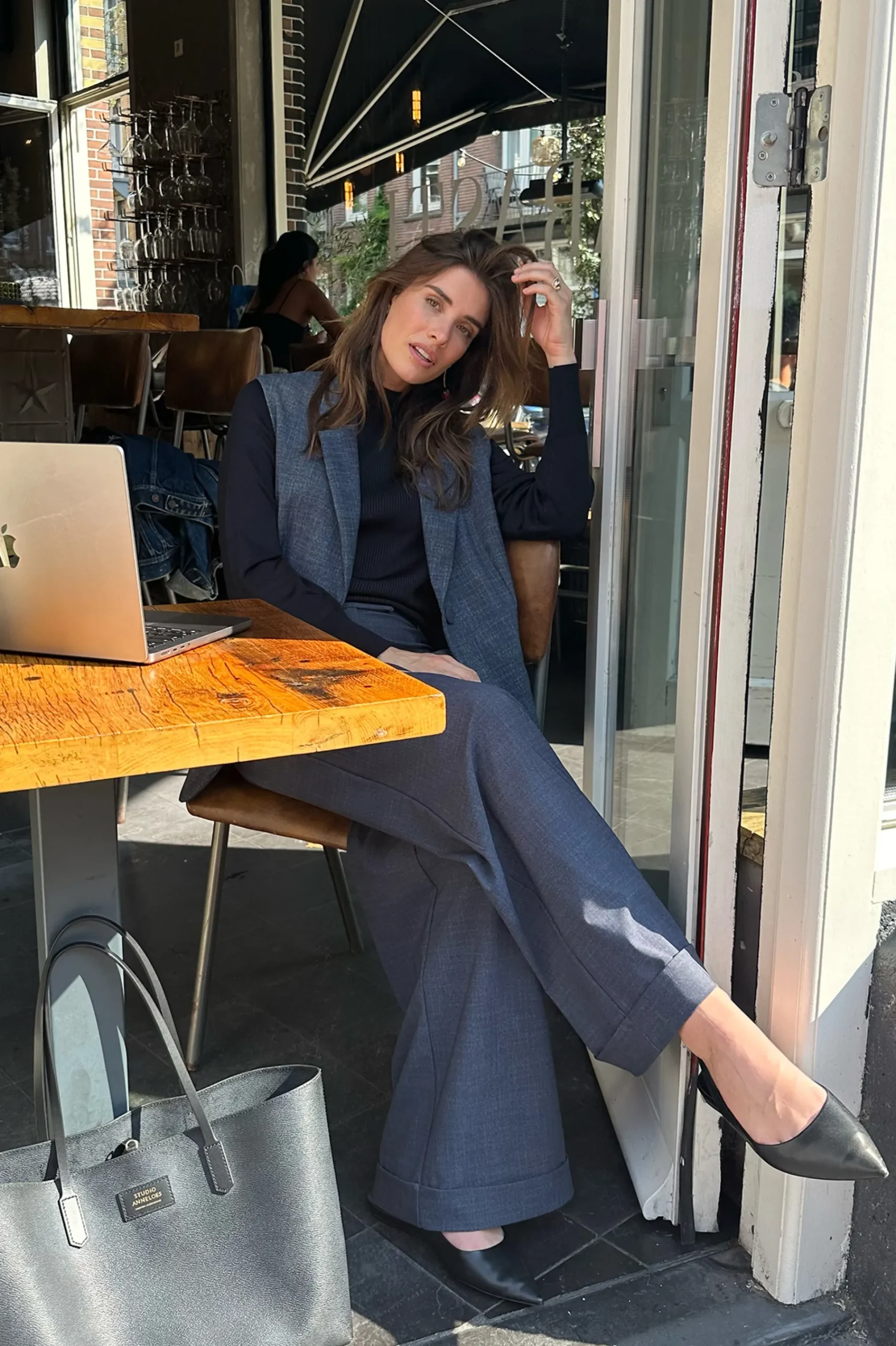Studio Anneloes Ozzie woven look trousers -