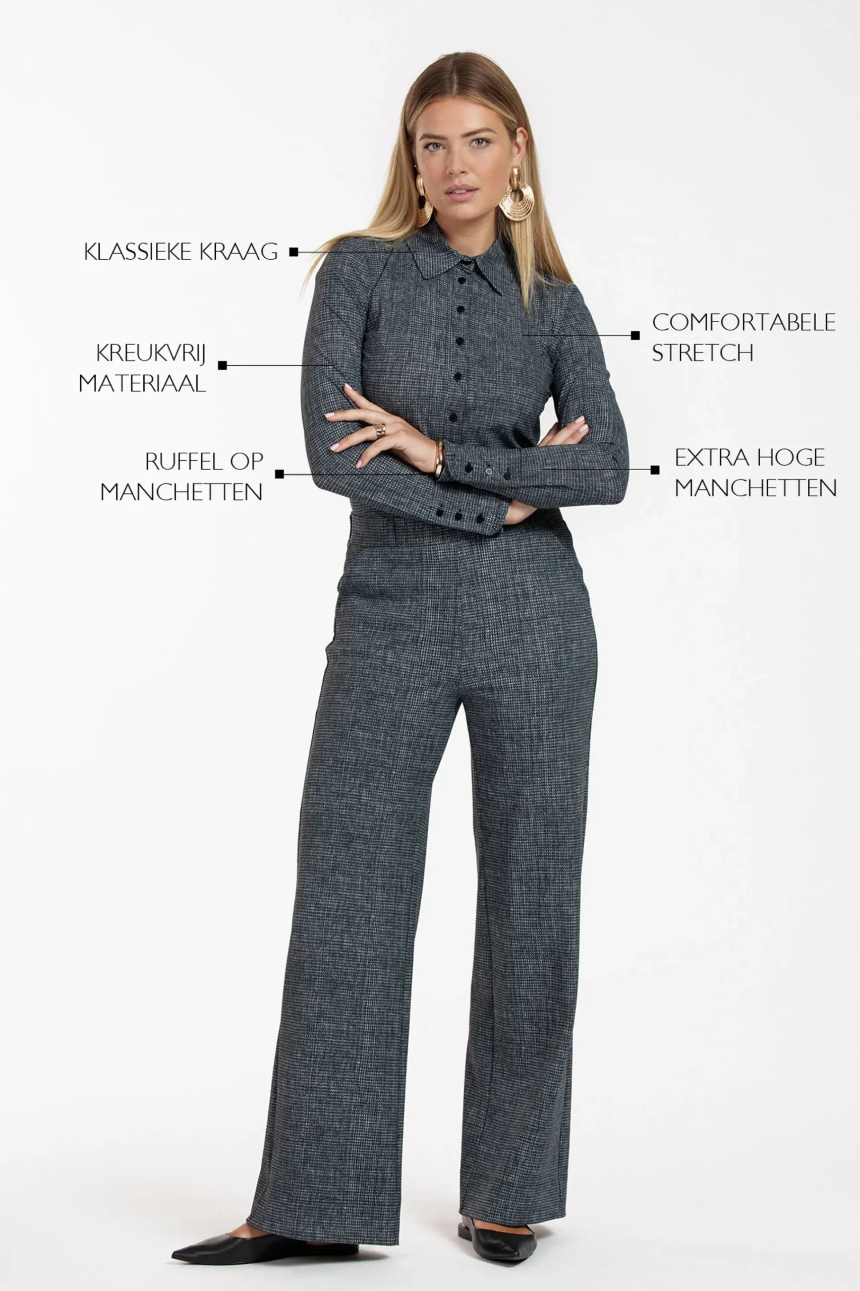 Studio Anneloes Polly tweed blouse -