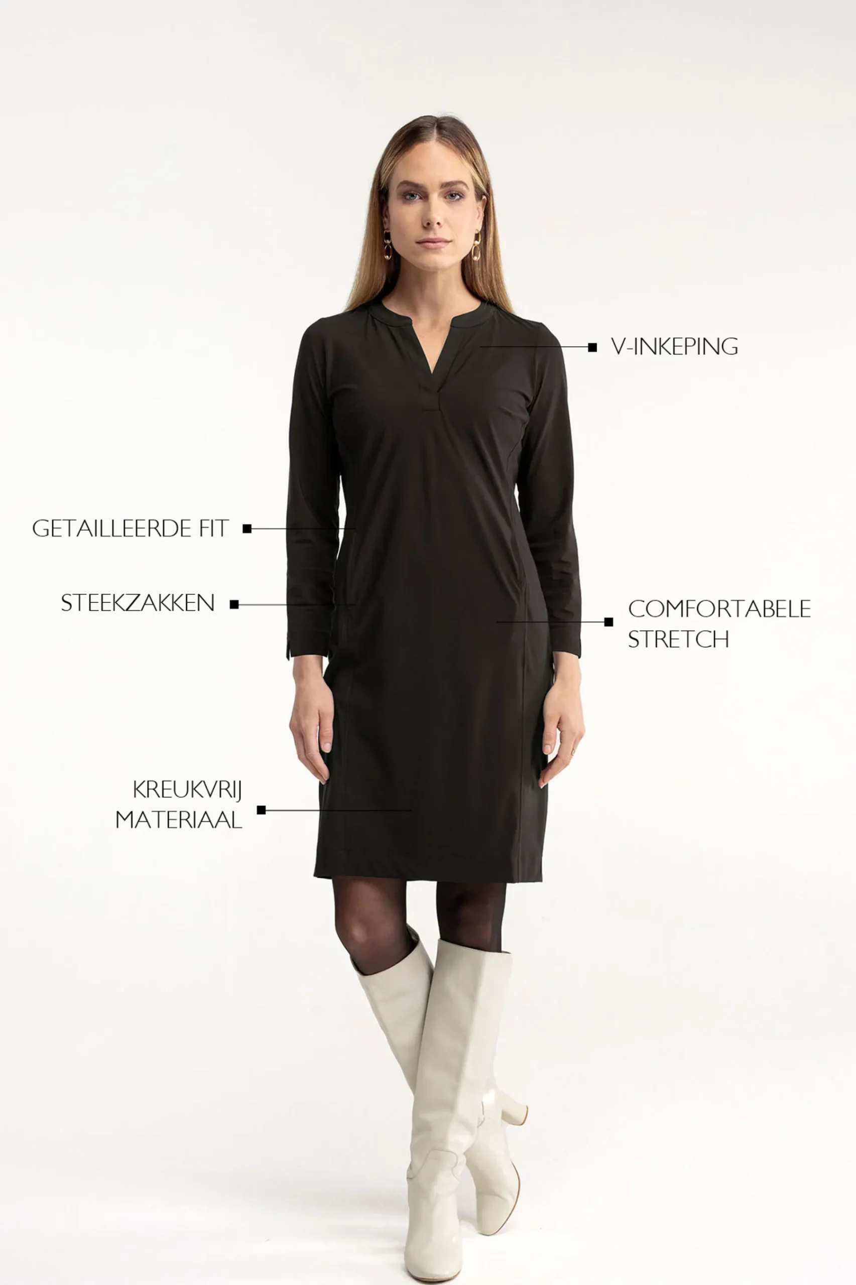 Studio Anneloes Simplicity long sleeve dress -