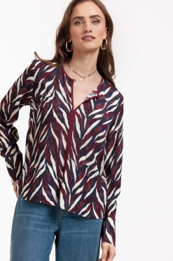 Studio Anneloes Veerle leaves crepe blouse -